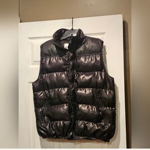 Shiny Black Puffer Vest